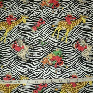 NEW Sesame Street Elmo Safari Zebra Strips 100% Cotton Sold by 1/2 Yard More Ava